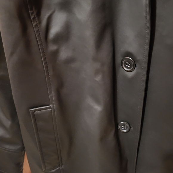 Giacca Gallery Black Button Up Rain Spring Lightweight Jacket Size Large - Picture 3 of 6